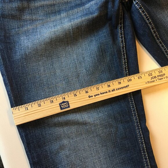 Reclaim Jeans Mens Size 36 Relaxed Fit Dark Wash Fade Whiskering - Picture 12 of 13